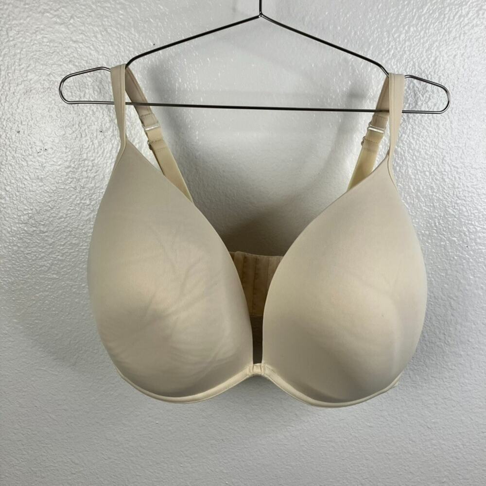 Cacique Lightly Padded Smooth Plunge Bra 44H Beige Neutral